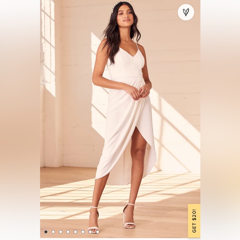 Lulu’s Reinette White Midi Dress Size Small